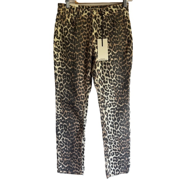 Oat New York Denim - Oat New York Animal Print Mid rise slim fit